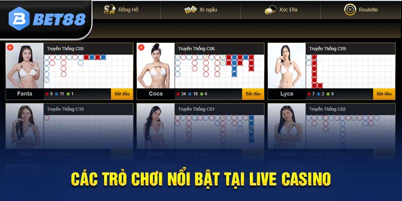 Top game hay tại casino live  BET88